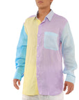 Linen Shirt Multi-Coloured Long Sleeve - Bistro StTropez