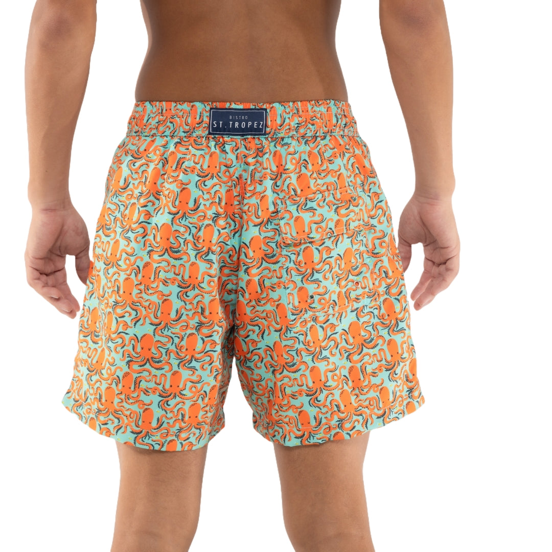 Octopus Pattern Board Shorts - Bistro StTropez