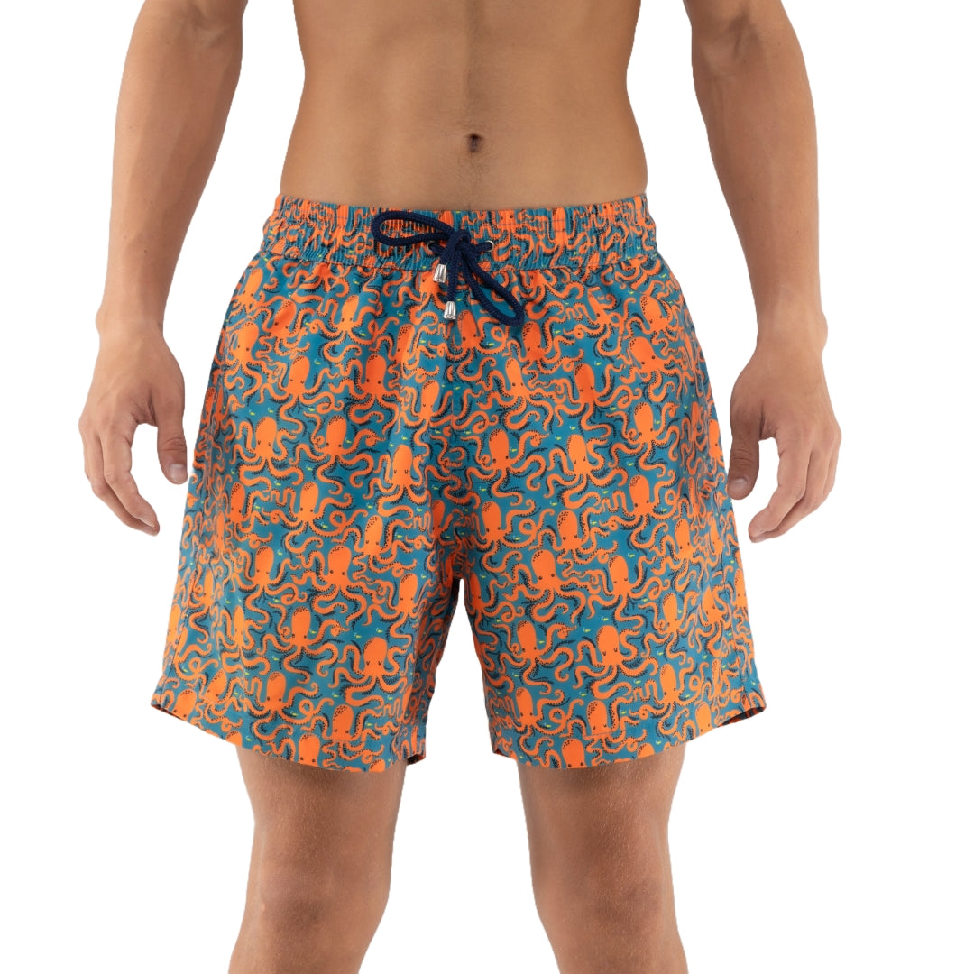 Octopus Pattern Board Shorts - Bistro StTropez