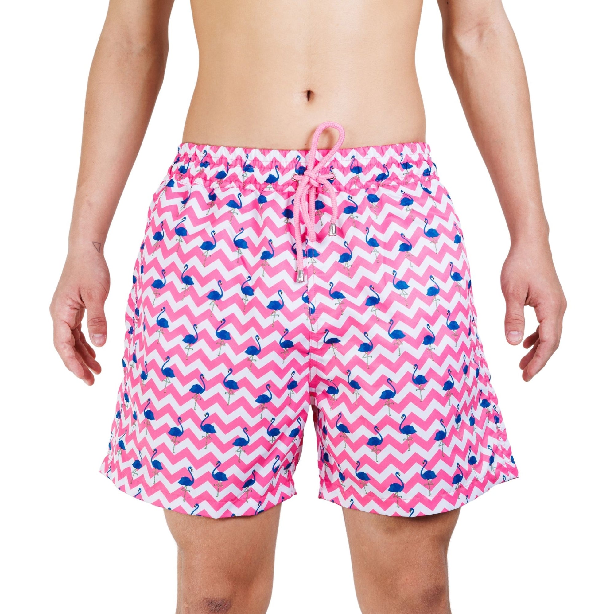 Flamingo Striped Board Shorts - Bistro StTropez