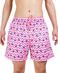 Flamingo Striped Board Shorts - Bistro StTropez