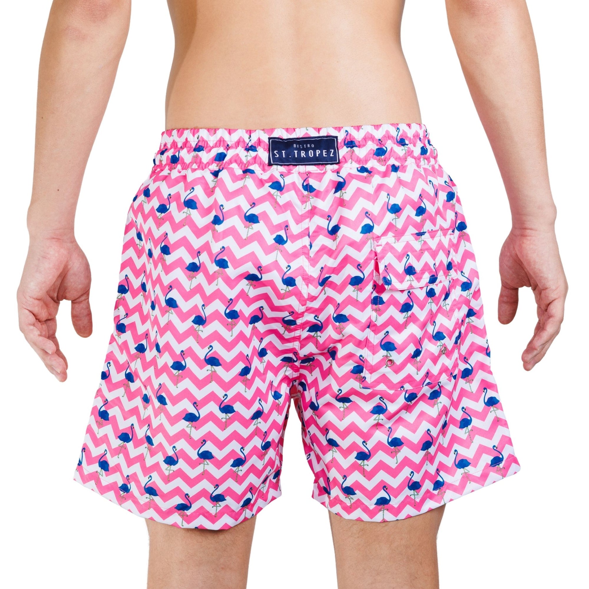 Flamingo Striped Board Shorts - Bistro StTropez