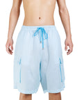 Elastic Waist Linen Cargo Resort Shorts - Bistro StTropez