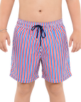 Stripe Boys Board Shorts - Bistro StTropez