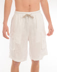 Elastic Waist Linen Cargo Resort Shorts - Bistro StTropez