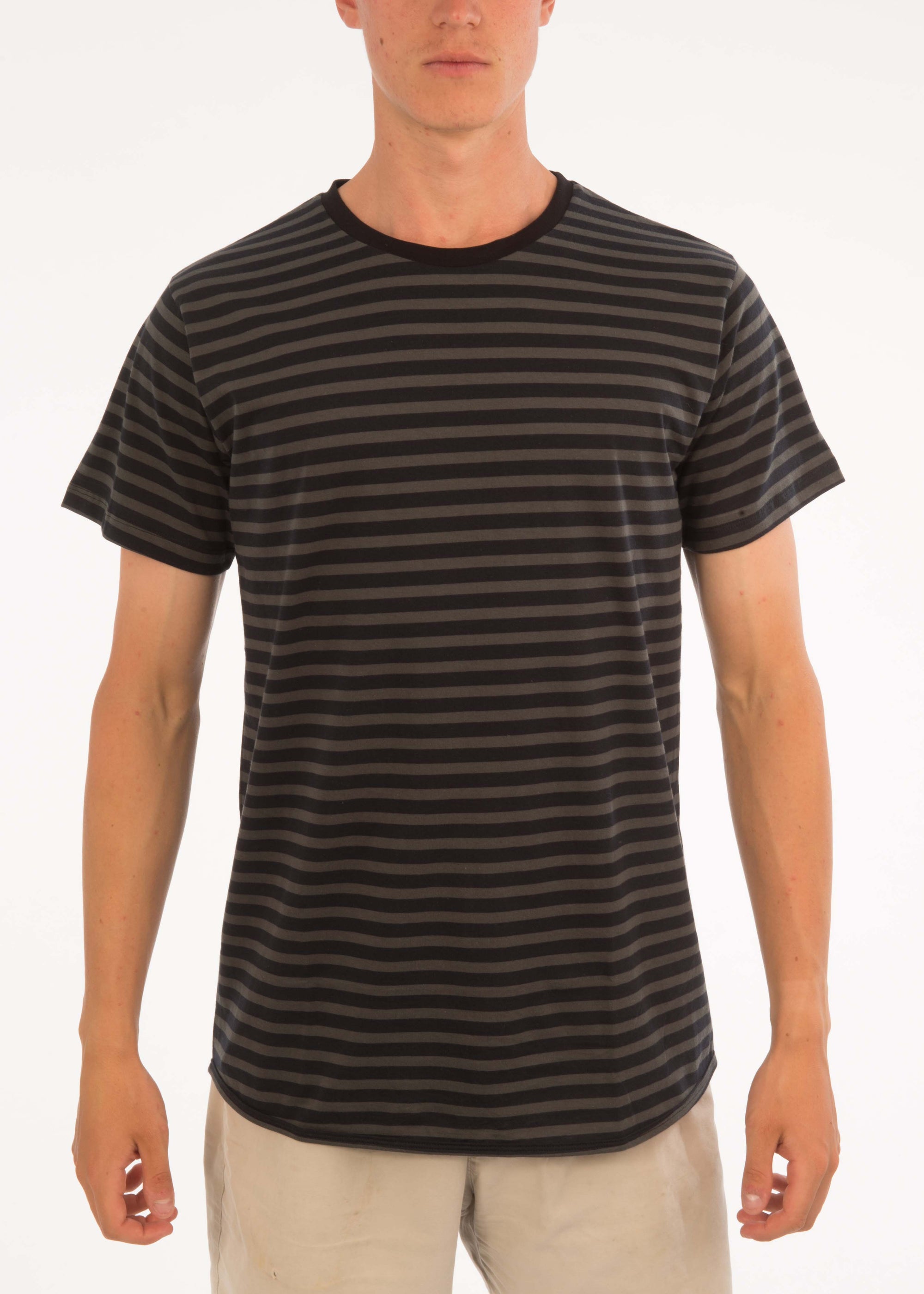 Thick Stripe Round Neck Tee - Bistro StTropez