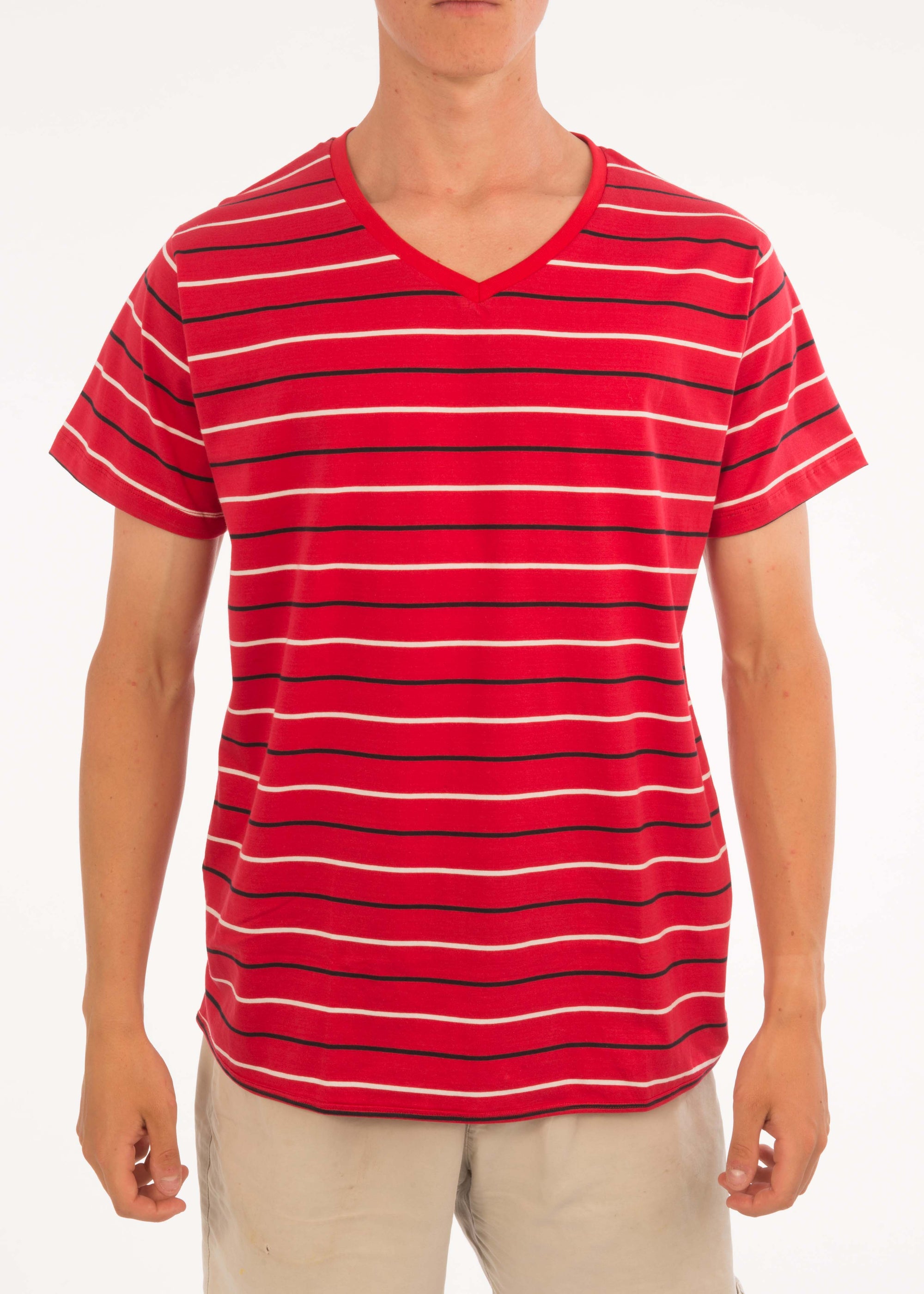 Medium Stripe V-Neck Tee - Bistro StTropez