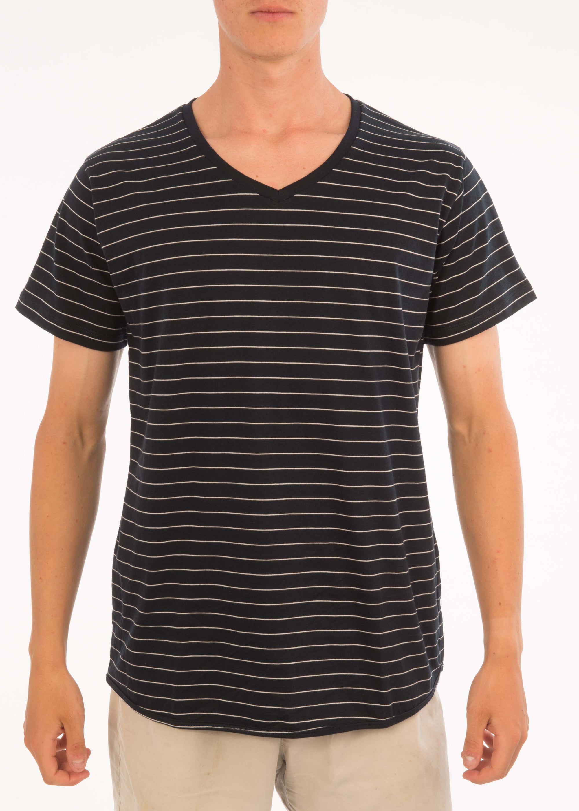 Small Stripe V-Neck Tee - Bistro StTropez