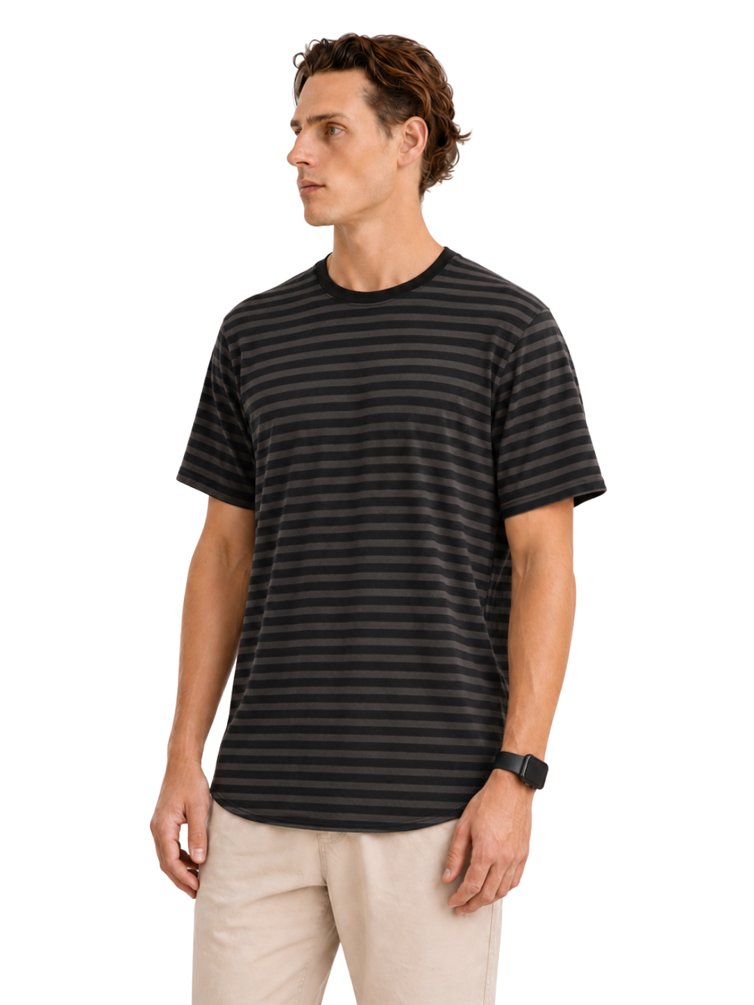 Thick Stripe Round Neck Tee - Bistro StTropez