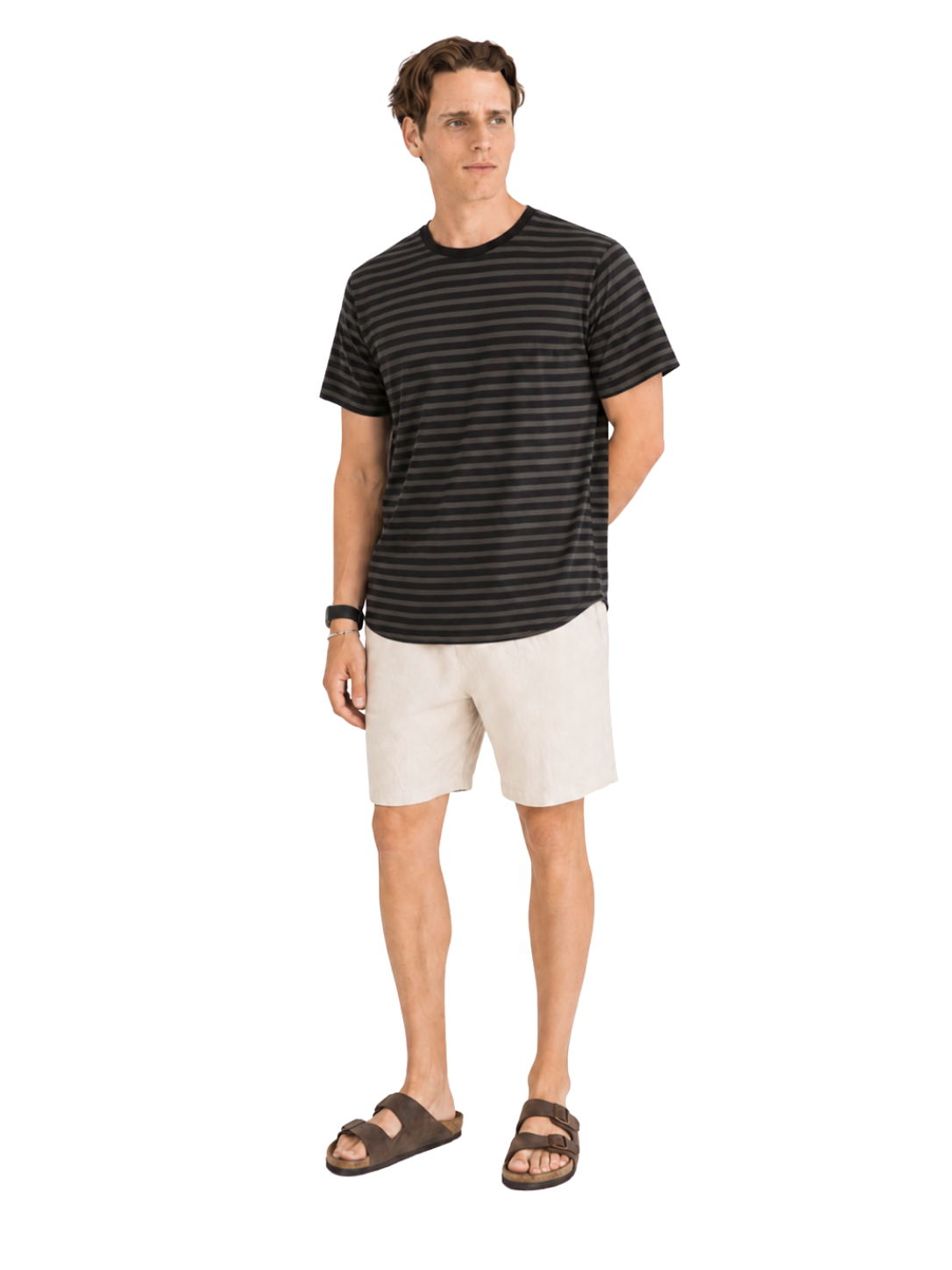 Thick Stripe Round Neck Tee - Bistro StTropez