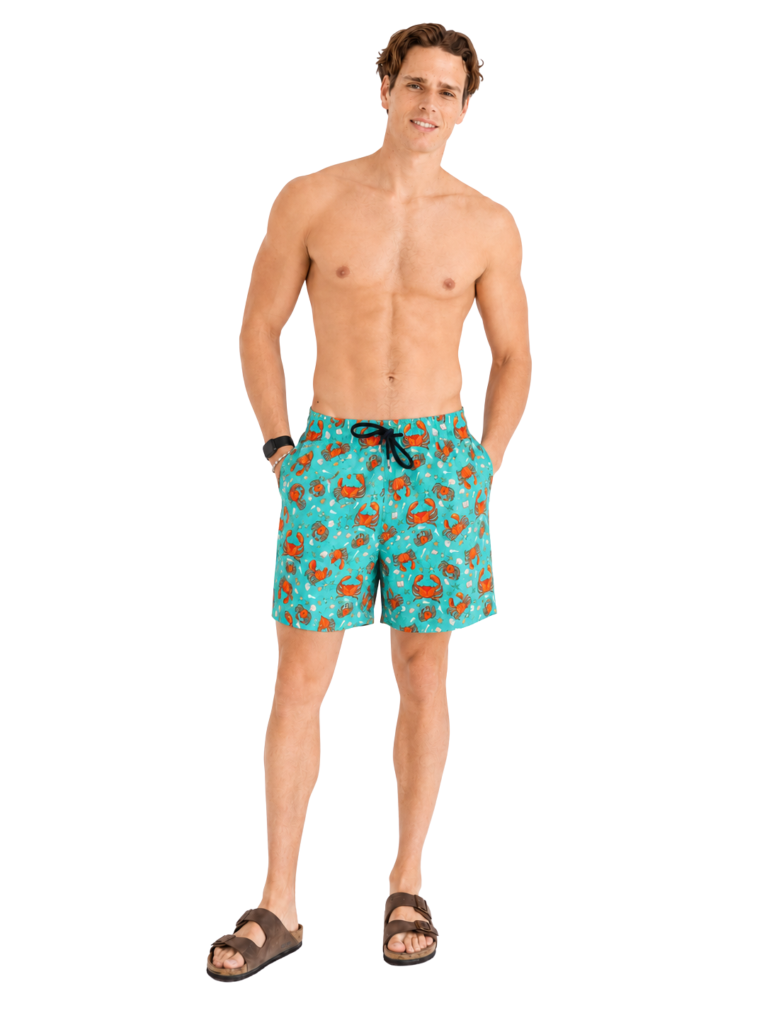 Crab Pattern Board Shorts - Bistro StTropez