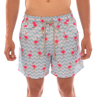 Flamingo Stripe Boys Board Shorts - Bistro StTropez