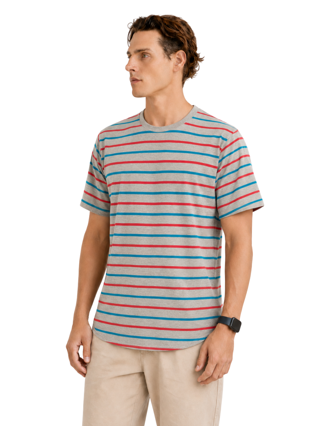 Medium Stripe Round Neck Tee - Bistro StTropez