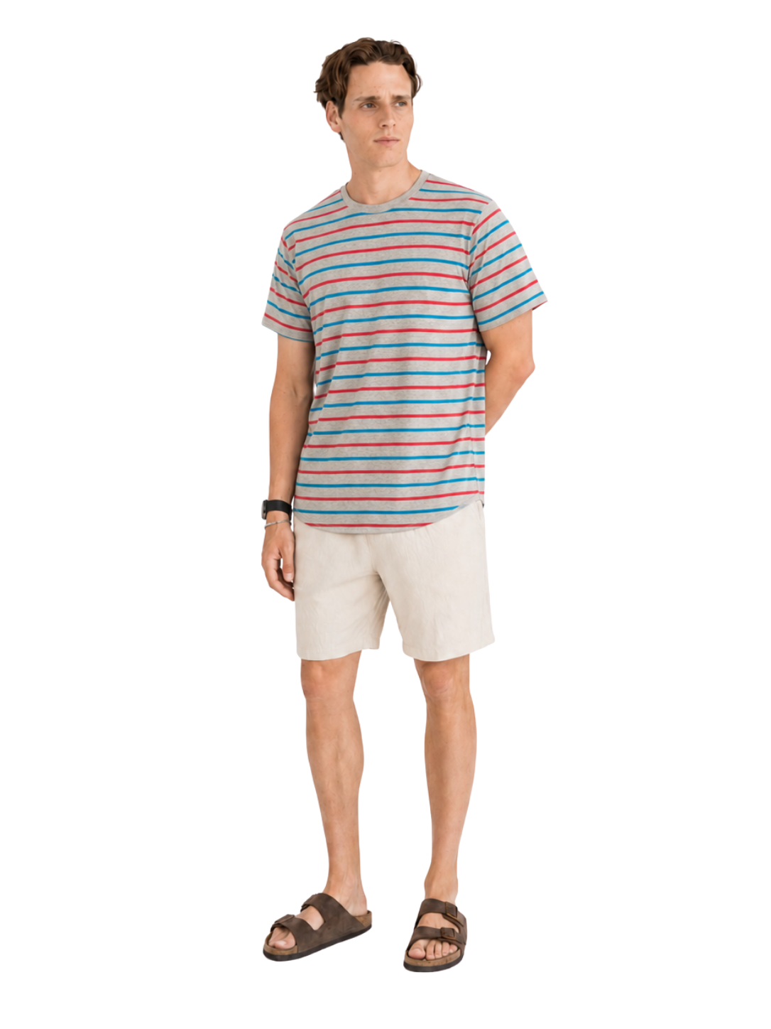 Medium Stripe Round Neck Tee - Bistro StTropez