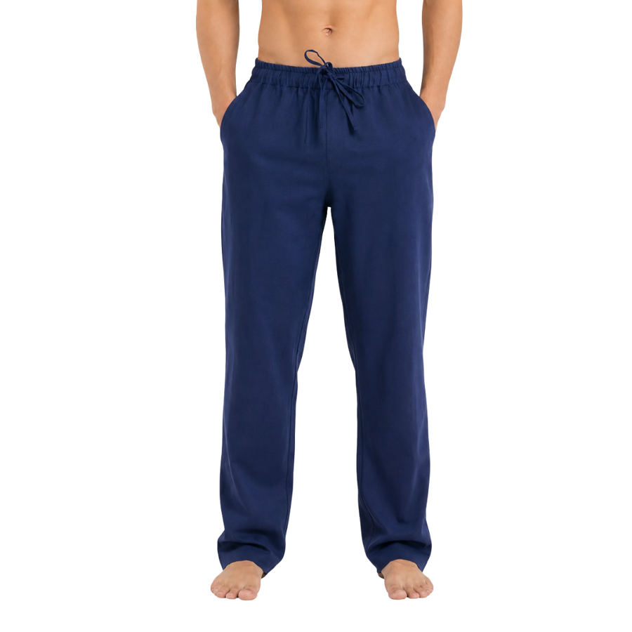linen pants navy