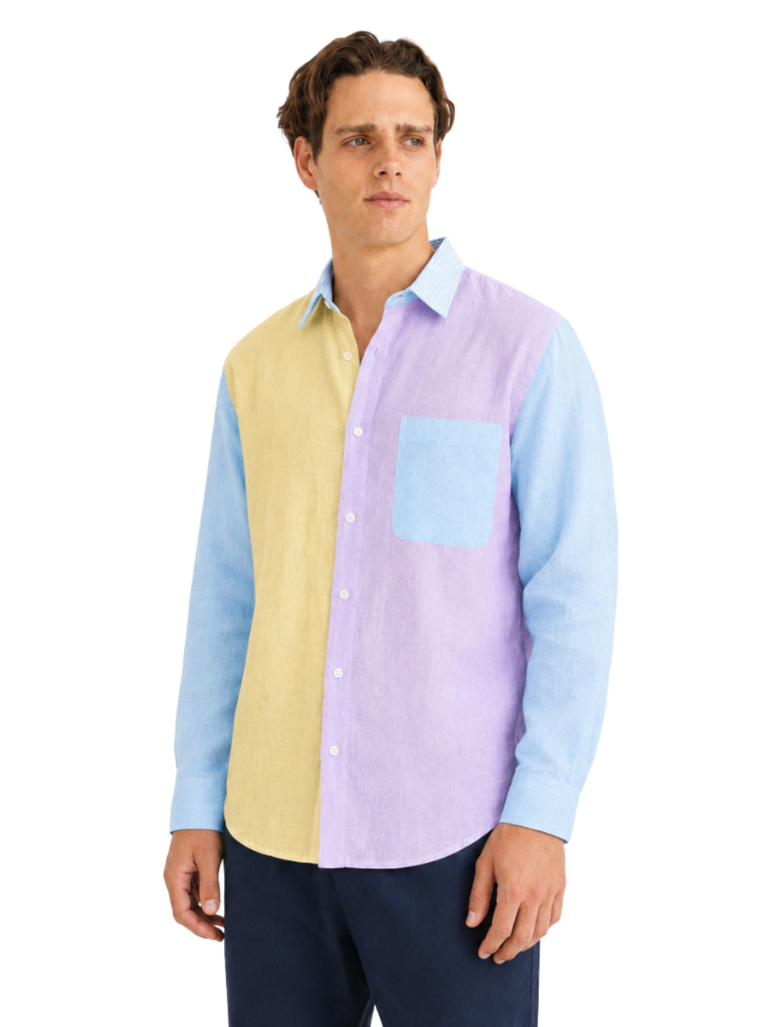 Linen Shirt Multi-Coloured Long Sleeve - Bistro StTropez
