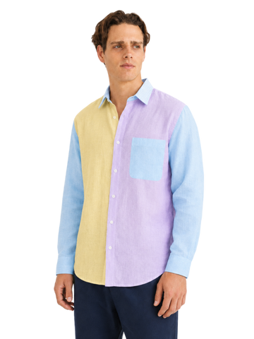 Linen Shirt Multi-Coloured Long Sleeve - Bistro StTropez