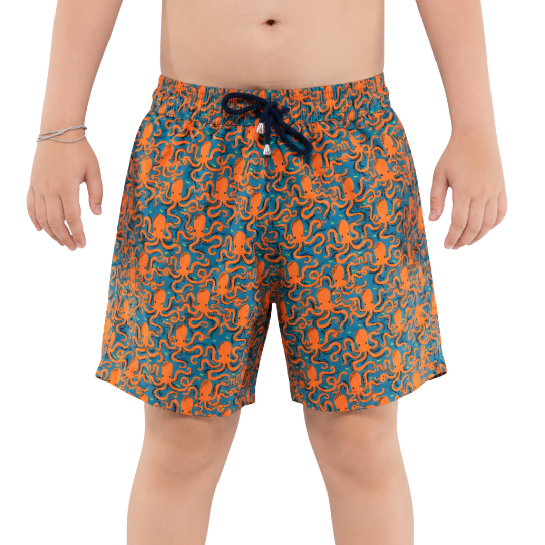Octopus Pattern Boys Board Shorts - Bistro StTropez