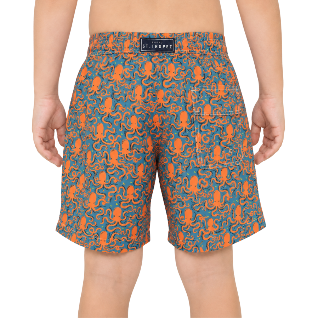 Octopus Pattern Boys Board Shorts - Bistro StTropez