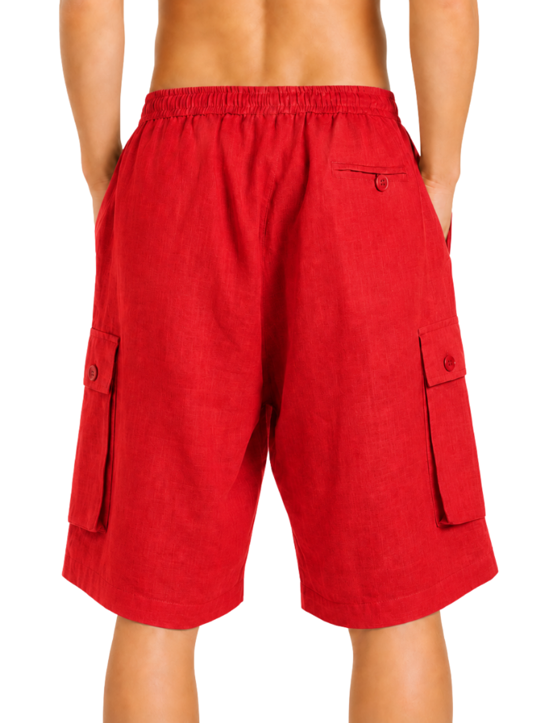 Elastic Waist Linen Cargo Resort Shorts - Bistro StTropez