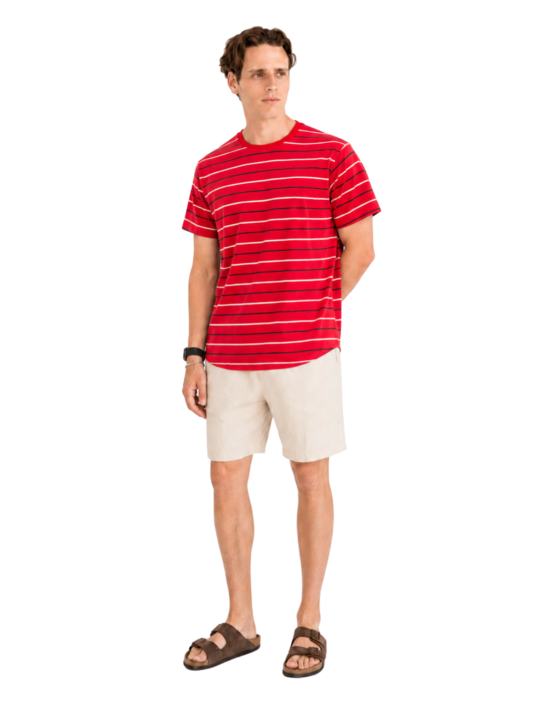 Medium Stripe Round Neck Tee - Bistro StTropez