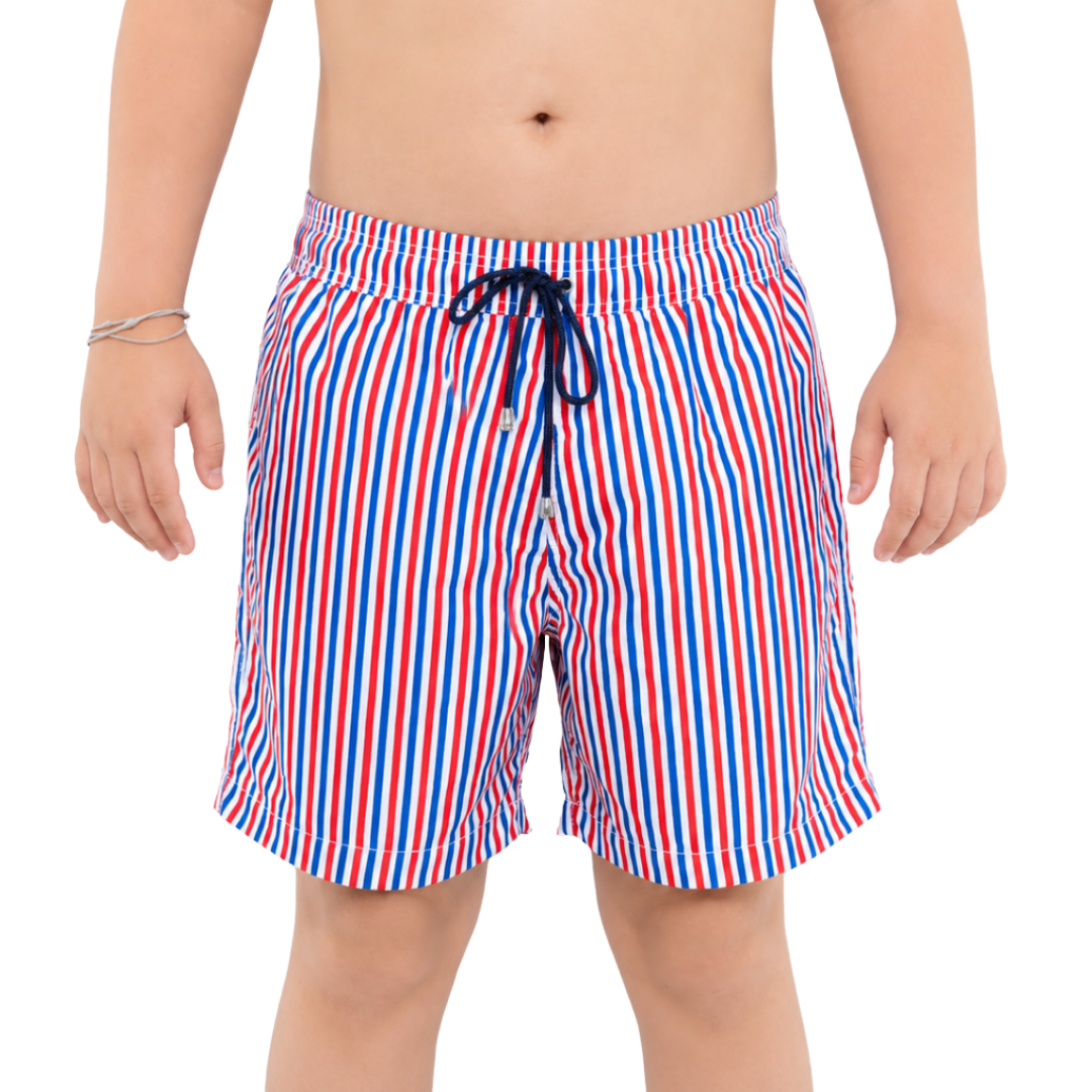 Stripe Boys Board Shorts - Bistro StTropez