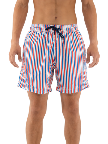 Stripe Thai Board Shorts - Bistro StTropez