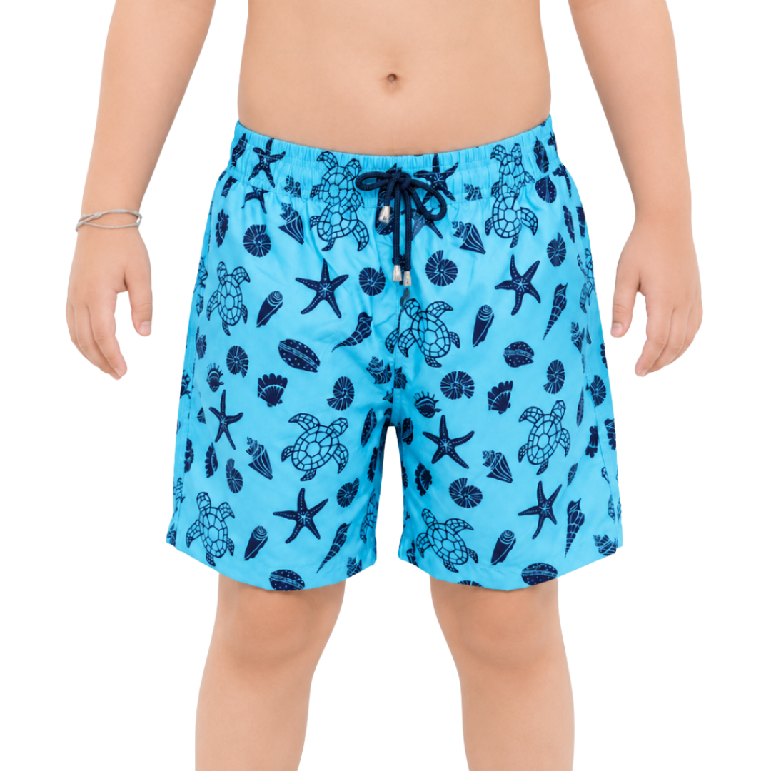 Turtle Seashell Boys Board Shorts - Bistro StTropez