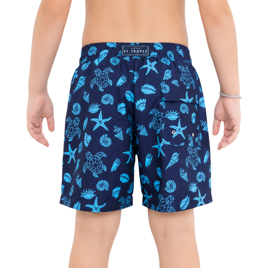 Turtle Seashell Boys Board Shorts - Bistro StTropez