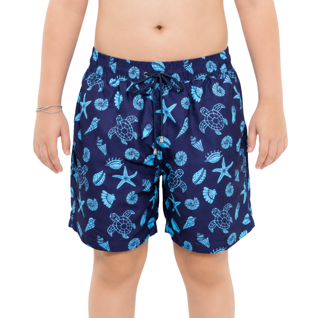 Turtle Seashell Boys Board Shorts - Bistro StTropez