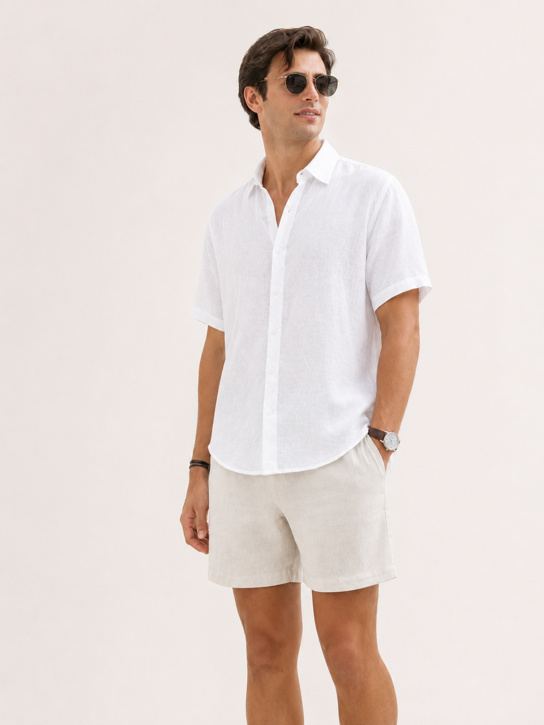 Linen Shirt Short Sleeve - Bistro StTropez