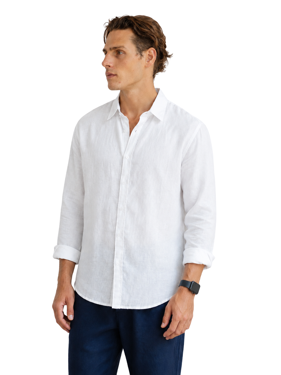 Bistro StTropez white linen shirt category