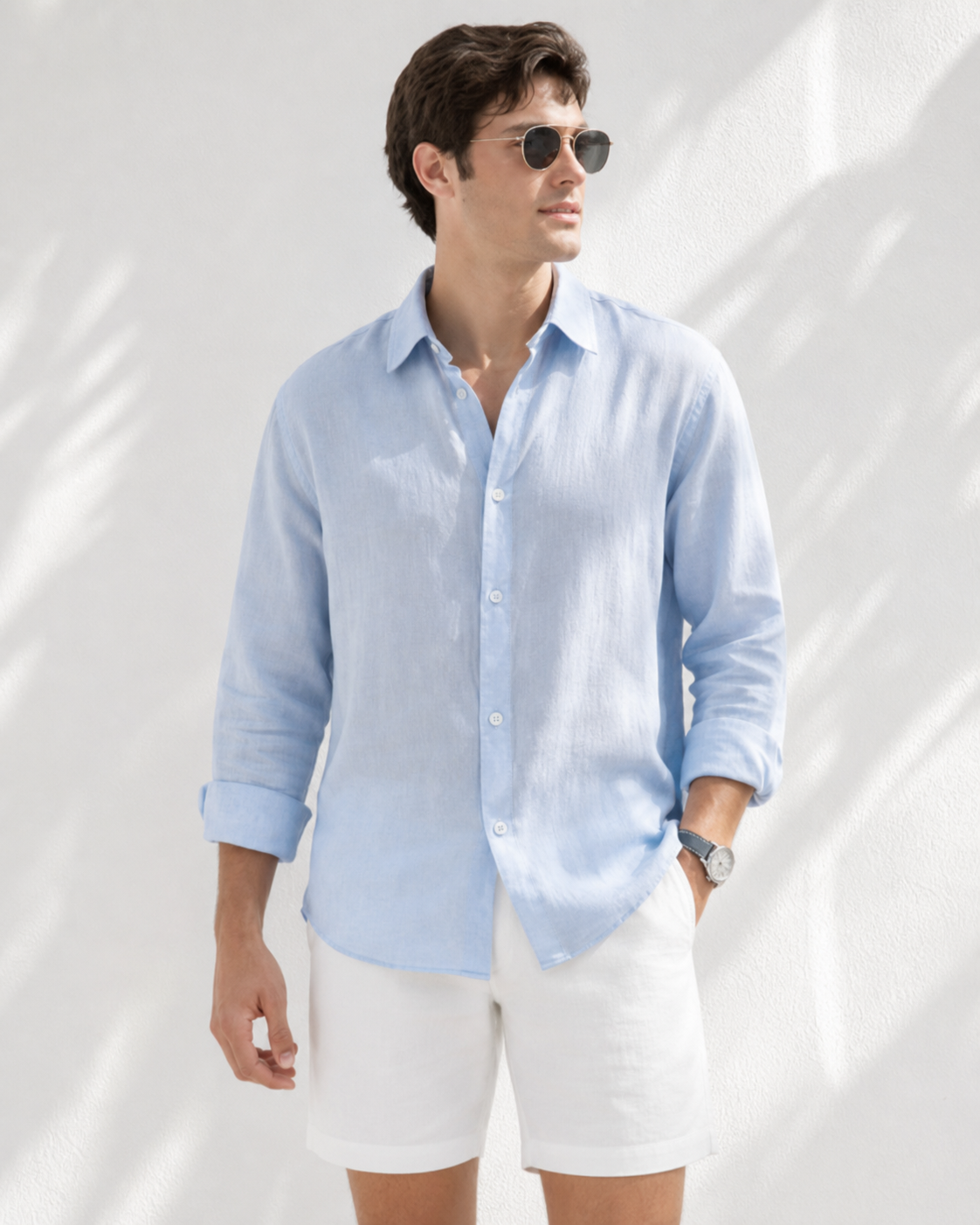 BST campaign - Sky Blue Linen Shirt