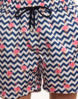 Flamingo Stripe Boys Board Shorts - Bistro StTropez