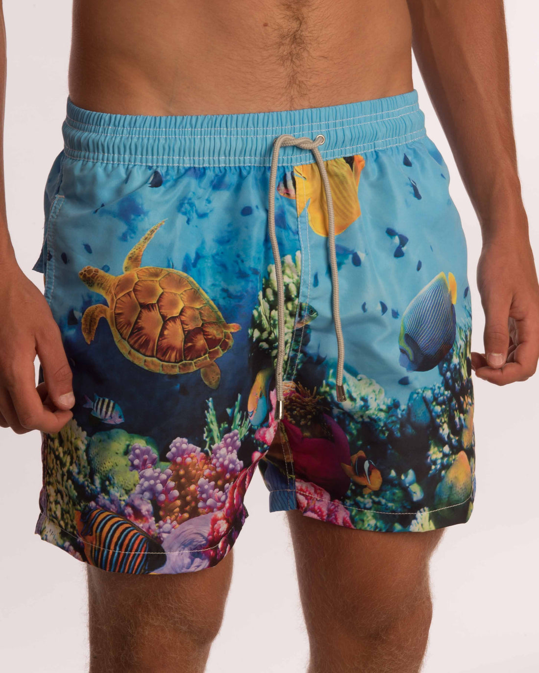 Coral Turtle Board Shorts - Bistro StTropez