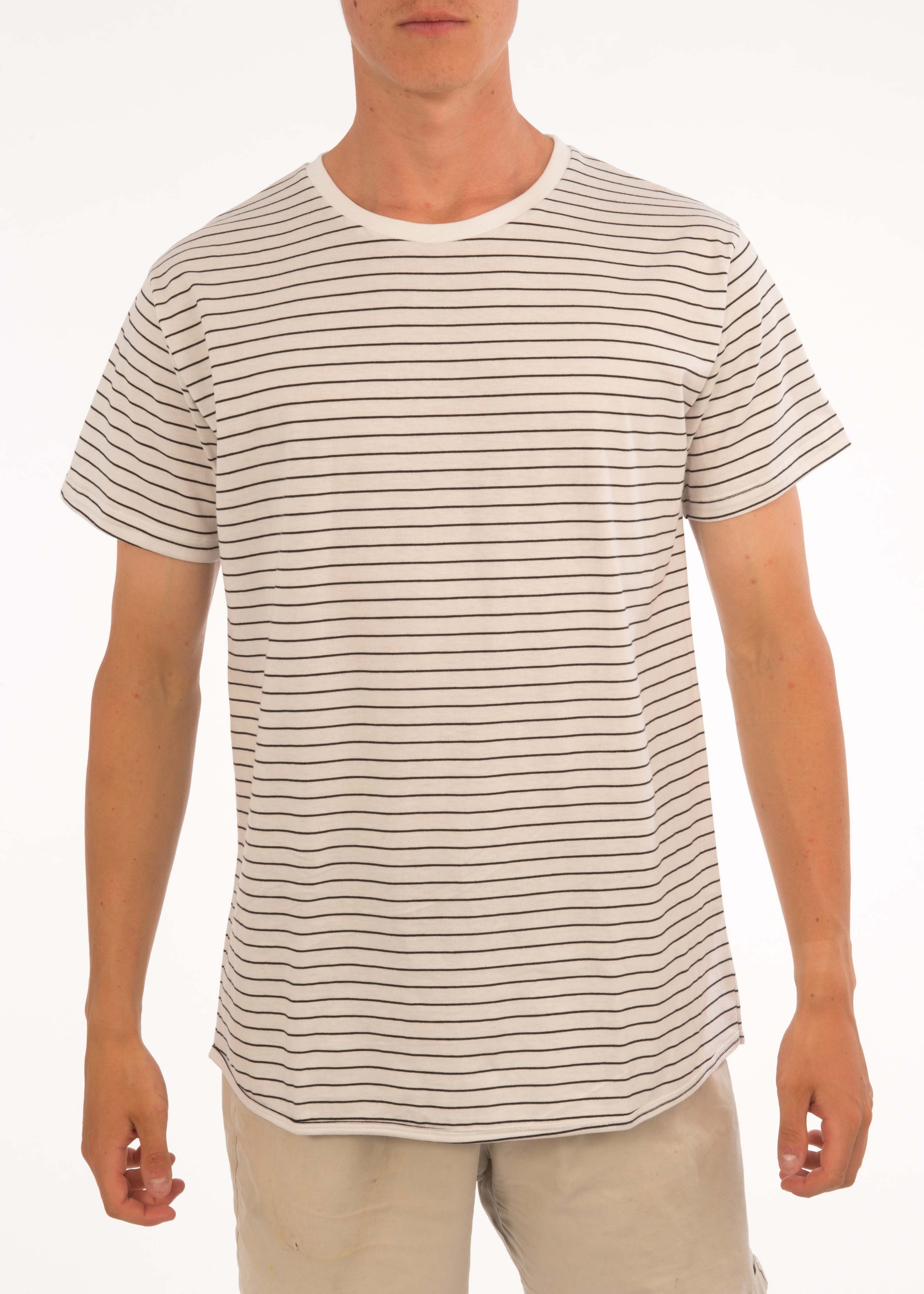 Small Stripe Round Neck Tee - Bistro StTropez