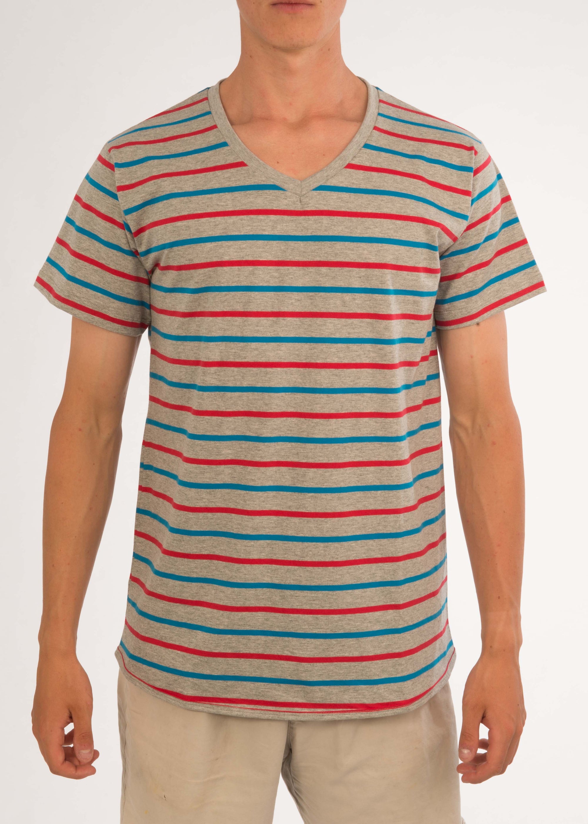 Medium Stripe V-Neck Tee - Bistro StTropez