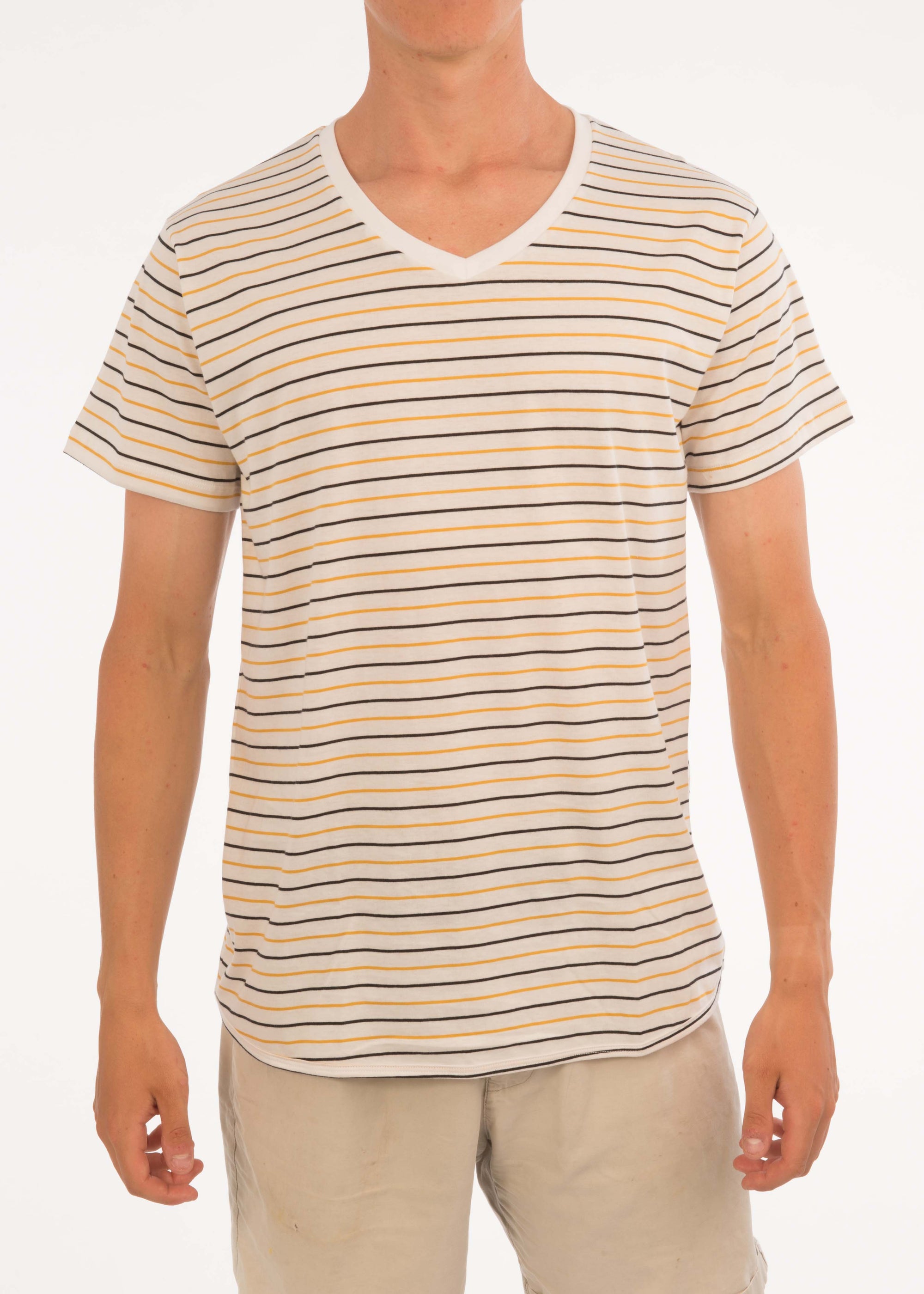 Small Stripe V-Neck Tee - Bistro StTropez